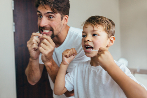 Flossing your teeth before bedtime is an important step in nighttime oral health routine.